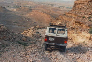 The road we got stuck on during a day trip outside of Sadah. Say a prayer before going down. [September 1992]